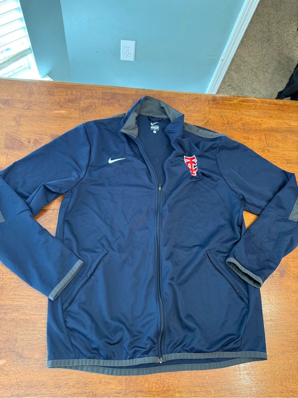 Nike Dri-FIT Full Zip Track Jacket Men's Large Navy Blue Minnesota Twins MLB L